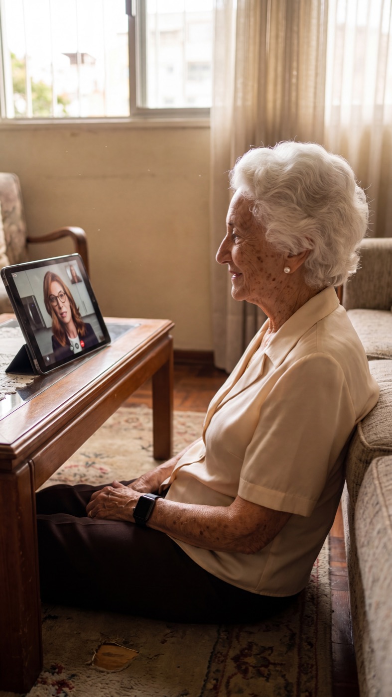 La tablet de Carmen conecta a la familia por videollamada